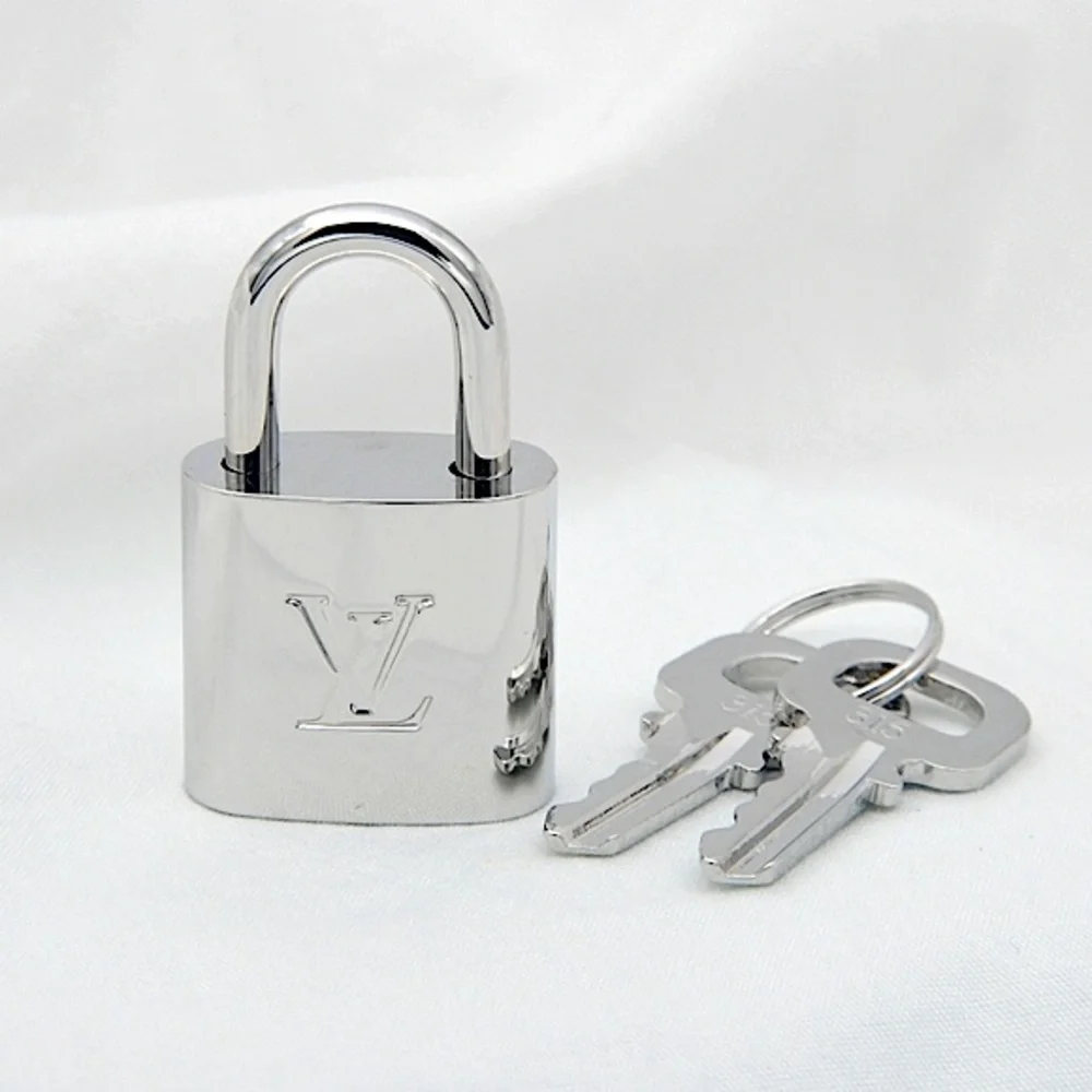 Authentic Louis Vuitton SILVER Lock & Keys Necklace #315 NEW Long & Short Chain - Picture 10 of 11